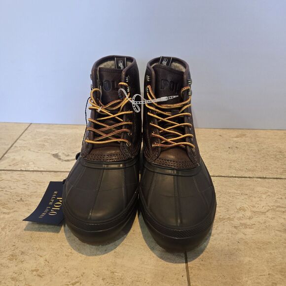 Polo Ralph Lauren Claus Lace Up Mens Sherpa Lined Duck Boots Brown Size 7 main image 9